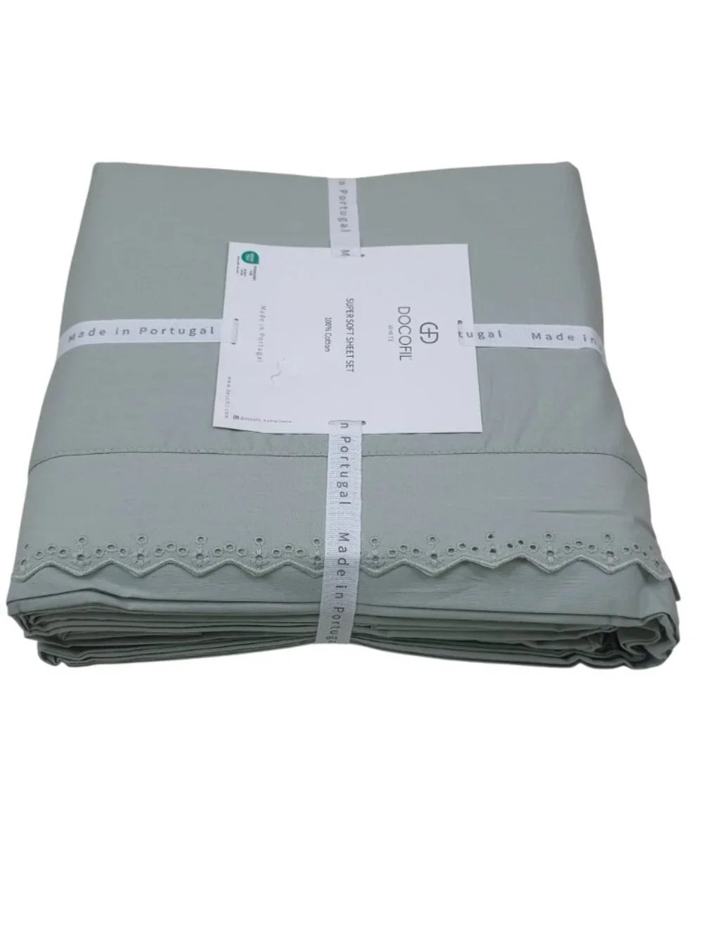 Docofil Super Soft Portugal King Sheet Set 100% Cotton Embroidered Border